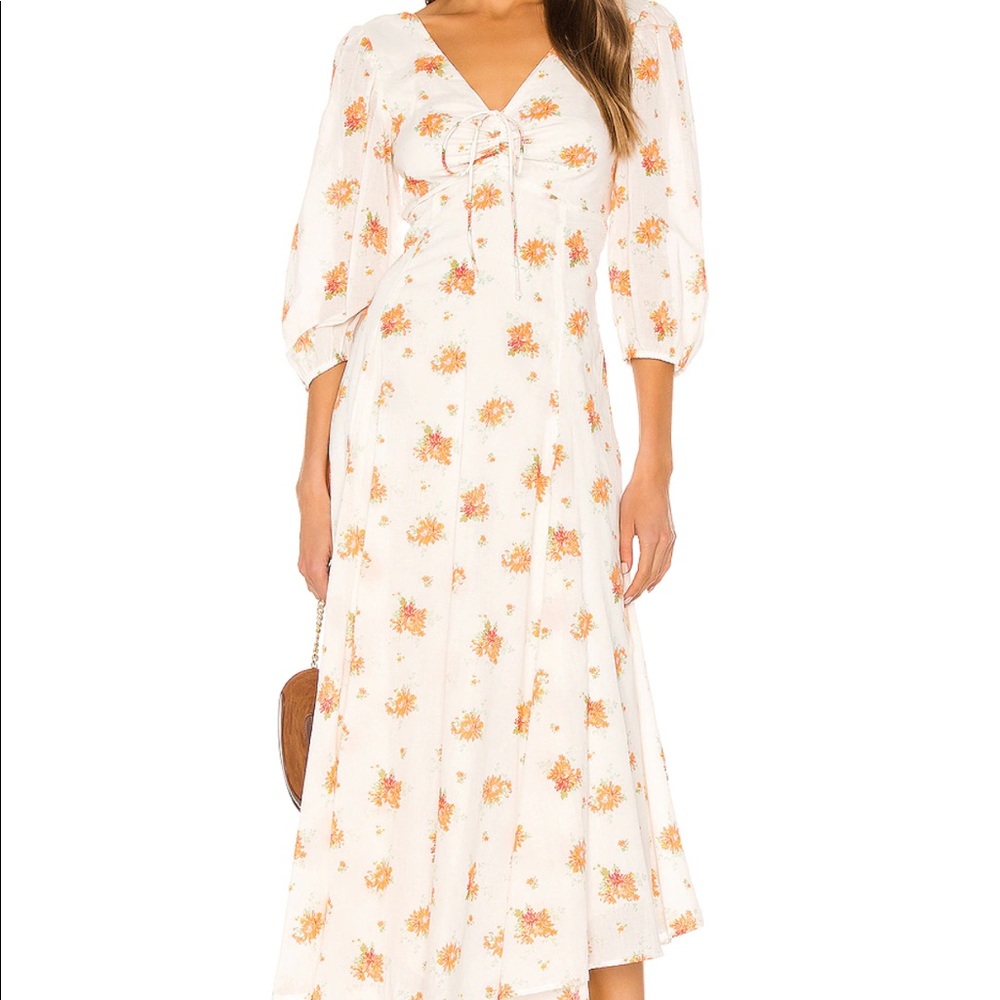 Free People Sea Glass Midi Dress Floral Boho